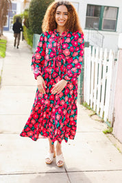 Look Adorable Ribbon Bow Tie Babydoll Tiered Maxi Dress | Daverri Fashions