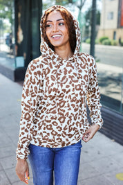 Stand Out Taupe Animal Print Hoodie | Daverri Fashions