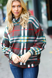 Embrace The Joy Multicolor Plaid Turtleneck Sweater | Daverri Fashions