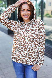 Stand Out Taupe Animal Print Hoodie | Daverri Fashions