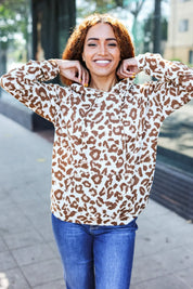 Stand Out Taupe Animal Print Hoodie | Daverri Fashions