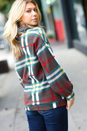 Embrace The Joy Multicolor Plaid Turtleneck Sweater | Daverri Fashions