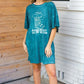 Emerald Cotton Blend COWGIRL Graphic Long Tee - DAVERRI FASHIONS