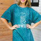 Emerald Cotton Blend COWGIRL Graphic Long Tee - DAVERRI FASHIONS