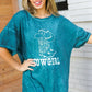 Emerald Cotton Blend COWGIRL Graphic Long Tee - DAVERRI FASHIONS