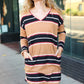 Casual Chic Taupe Hacci Stripe Pocketed Tunic/Dress - DAVERRI FASHIONS
