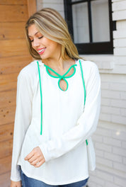 Haptics Kelly Green Clover Cut Out Terry Hoodie | Hoodies Daverri Fashions