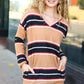 Casual Chic Taupe Hacci Stripe Pocketed Tunic/Dress - DAVERRI FASHIONS