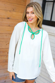 Haptics Kelly Green Clover Cut Out Terry Hoodie | Hoodies Daverri Fashions