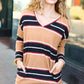 Casual Chic Taupe Hacci Stripe Pocketed Tunic/Dress - DAVERRI FASHIONS