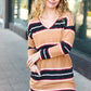 Casual Chic Taupe Hacci Stripe Pocketed Tunic/Dress - DAVERRI FASHIONS