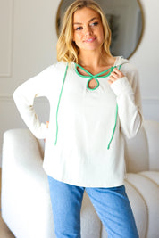 Haptics Kelly Green Clover Cut Out Terry Hoodie | Hoodies Daverri Fashions