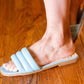 Sage Austin Quilted Faux Leather Slide Sandal - DAVERRI FASHIONS