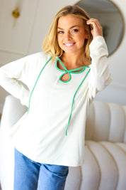 Haptics Kelly Green Clover Cut Out Terry Hoodie | Hoodies Daverri Fashions