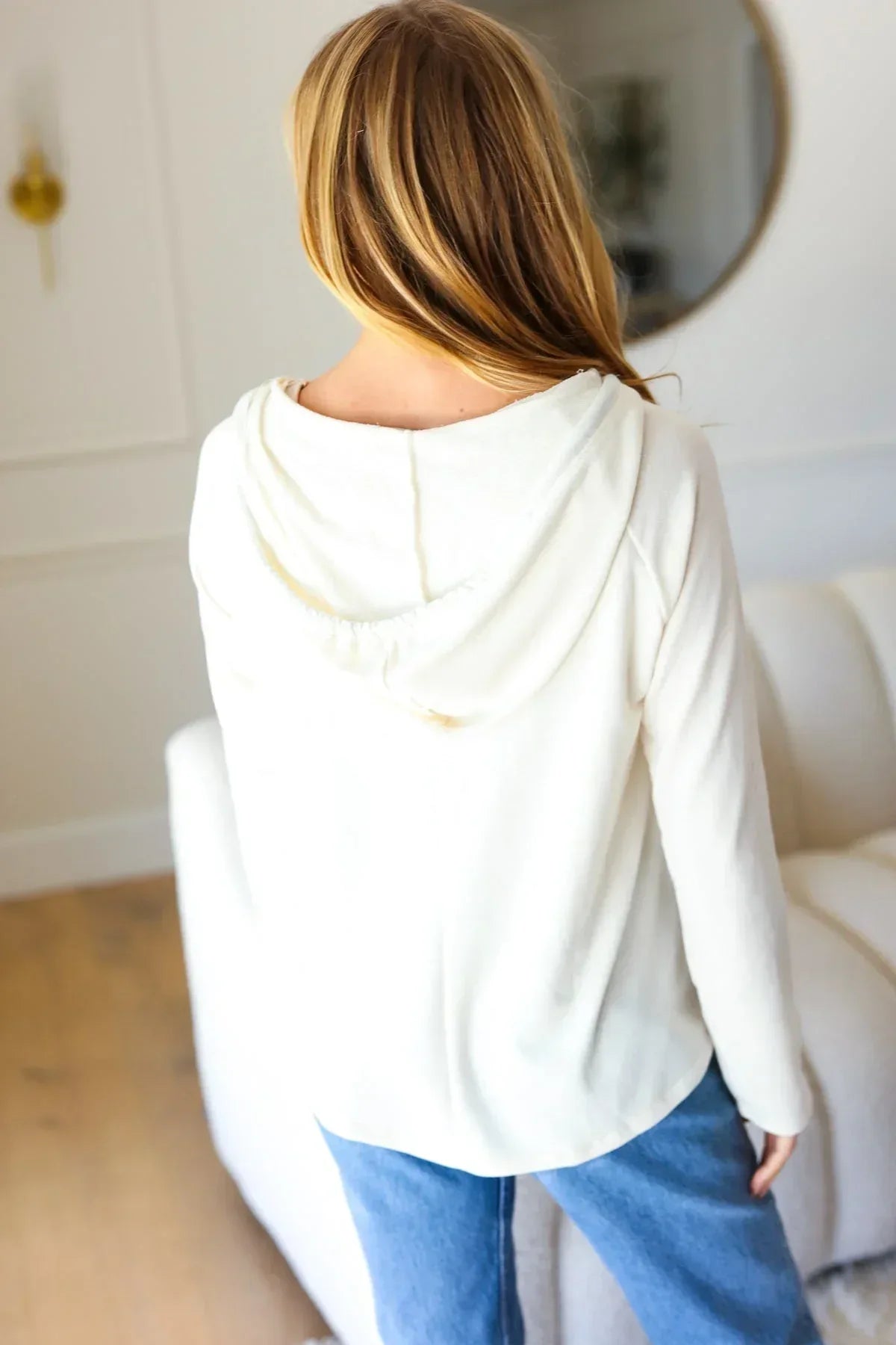 Haptics Kelly Green Clover Cut Out Terry Hoodie - DAVERRI FASHIONS