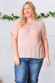 Mauve Tie Back Crinkle Floral Top | Daverri Fashions