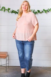 Mauve Tie Back Crinkle Floral Top | Daverri Fashions