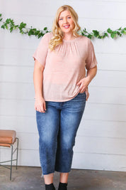 Mauve Tie Back Crinkle Floral Top | Daverri Fashions