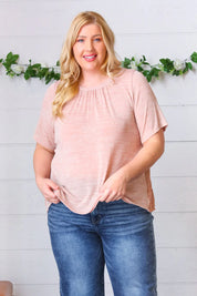 Mauve Tie Back Crinkle Floral Top | Daverri Fashions