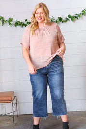 Mauve Tie Back Crinkle Floral Top | Daverri Fashions