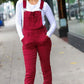 Scarlet High Waist Denim Double Cuff Overalls - DAVERRI FASHIONS