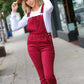Scarlet High Waist Denim Double Cuff Overalls - DAVERRI FASHIONS