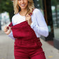 Scarlet High Waist Denim Double Cuff Overalls - DAVERRI FASHIONS
