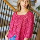 Perfectly You Fuchsia Floral Three Quarter Sleeve Square Neck Top - DAVERRI FASHIONS