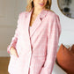 Get To It Pink Plaid Double Breasted Collar Lapel Blazer - DAVERRI FASHIONS