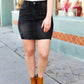 Judy Blue Let's Go Black High Rise Distressed Frayed Denim Skirt - DAVERRI FASHIONS