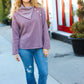 Tried And True Mauve Cowl Neck Button Detail Sweater - DAVERRI FASHIONS