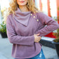 Tried And True Mauve Cowl Neck Button Detail Sweater - DAVERRI FASHIONS