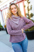 Tried And True Mauve Cowl Neck Button Detail Sweater - DAVERRI FASHIONS