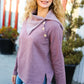 Tried And True Mauve Cowl Neck Button Detail Sweater - DAVERRI FASHIONS