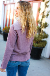 Tried And True Mauve Cowl Neck Button Detail Sweater | Daverri Fashions