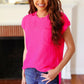 Haptics Hot Pink Dolman Ribbed Knit Sweater Top - DAVERRI FASHIONS