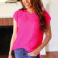Haptics Hot Pink Dolman Ribbed Knit Sweater Top - DAVERRI FASHIONS