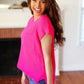 Haptics Hot Pink Dolman Ribbed Knit Sweater Top - DAVERRI FASHIONS