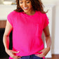 Haptics Hot Pink Dolman Ribbed Knit Sweater Top - DAVERRI FASHIONS