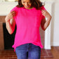 Haptics Hot Pink Dolman Ribbed Knit Sweater Top - DAVERRI FASHIONS