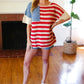 American Flag Jacquard Knit Sweater Top - DAVERRI FASHIONS