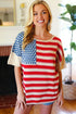 American Flag Jacquard Knit Sweater Top - DAVERRI FASHIONS