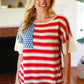 American Flag Jacquard Knit Sweater Top - DAVERRI FASHIONS