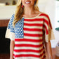 American Flag Jacquard Knit Sweater Top - DAVERRI FASHIONS