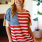 American Flag Jacquard Knit Sweater Top - DAVERRI FASHIONS