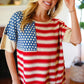American Flag Jacquard Knit Sweater Top - DAVERRI FASHIONS