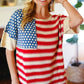 American Flag Jacquard Knit Sweater Top - DAVERRI FASHIONS