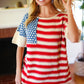 American Flag Jacquard Knit Sweater Top - DAVERRI FASHIONS