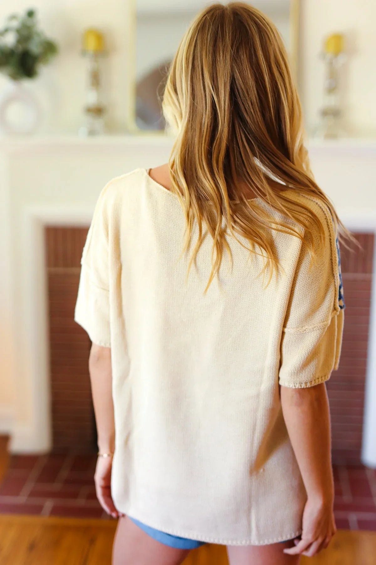 American Flag Jacquard Knit Sweater Top | Daverri Fashions