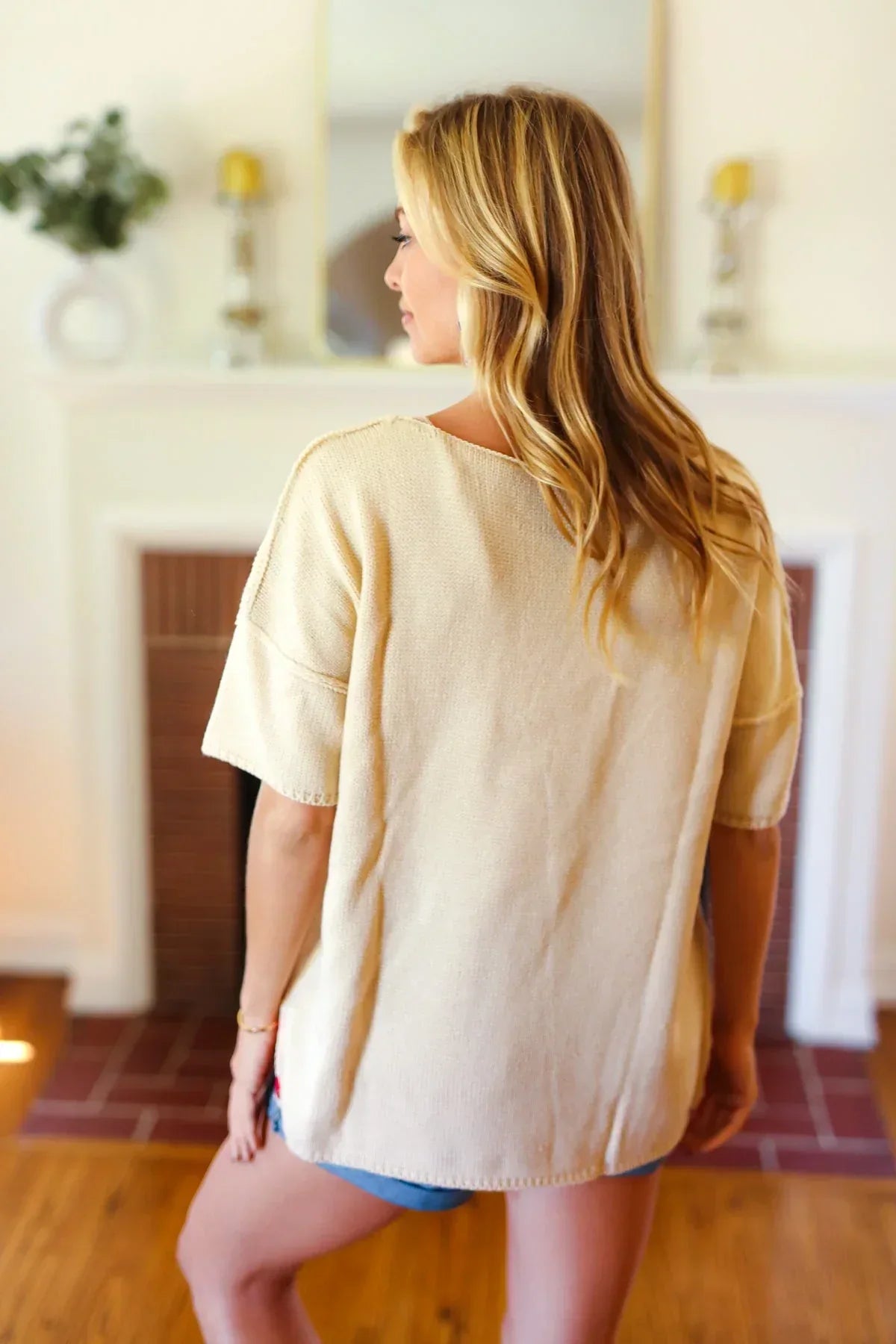 American Flag Jacquard Knit Sweater Top - DAVERRI FASHIONS